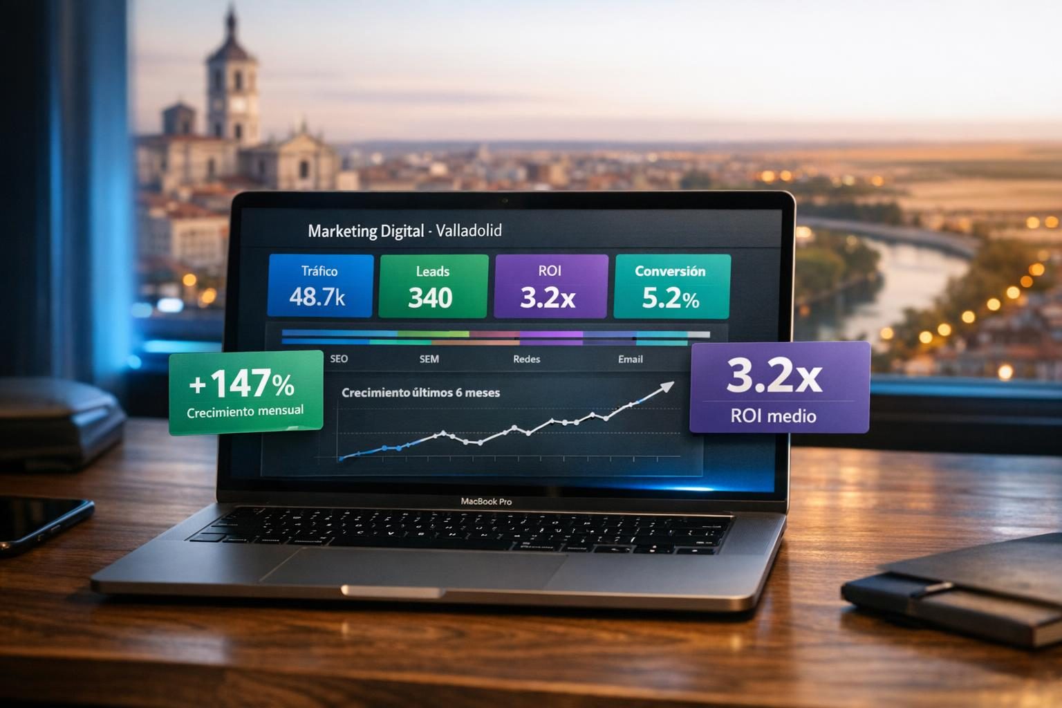 Agencia de marketing digital en Valladolid — Dashboard multicanal